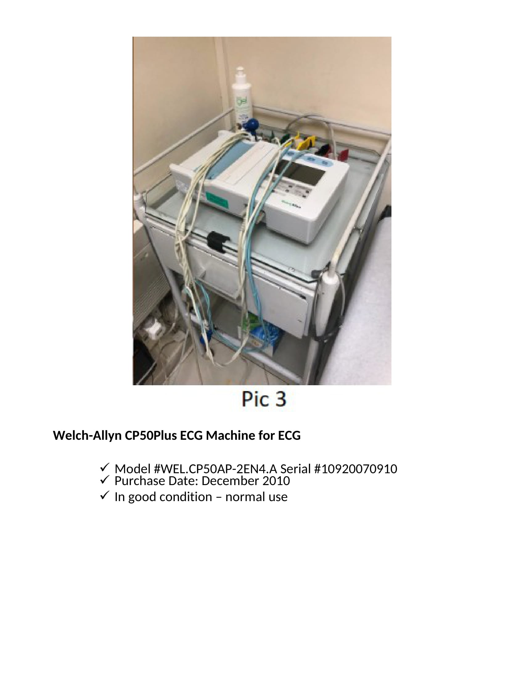WELCH-ALLYN CP50PLUS ECG MACHINE